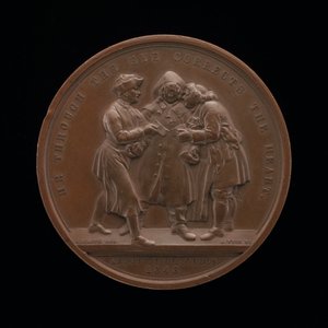 拉票的中心场景来自威廉-霍加斯的画作[背面]，1848年。 作者 伦纳德·查尔斯·怀恩