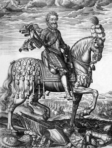 亨利四世 (1553-1610) 1589-1610 年的法国国王，由伦纳德·高缇耶 (Leonard Gaultier) 雕刻 作者 伦纳德·高缇耶
