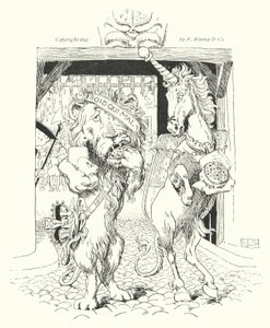 狮子和独角兽，为王冠而战（雕刻）。 作者 伦纳德·莱斯利·布鲁克