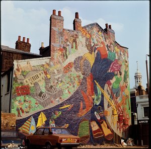 人民河壁画，克里克路，格林威治，大伦敦管理局，英国 作者 伦纳德·罗宾·马托克