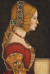 米兰公爵夫人阿拉贡的伊莎贝拉肖像（1470-1524 年），半身，右侧侧面（油画） 作者 列奥纳多·达·芬奇的圈子