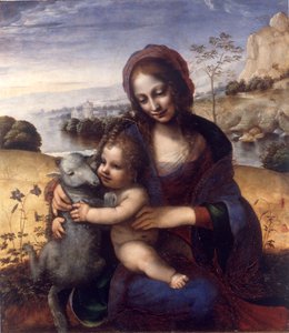 Madonna and Child with a Lamb 作者 达芬奇（芬奇的风格）