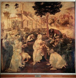麦琪的崇拜--木板油彩 作者 达芬奇（Leonardo da Vinci）