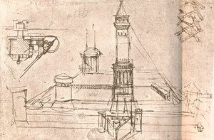 城堡建筑，c1472-c1519 1883 作者 达芬奇（Leonardo da Vinci）