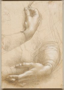 手臂和女性的双手，c。 1480。 作者 达芬奇（Leonardo da Vinci）