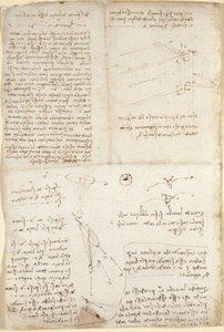 阿伦德尔 263 号，f.129v，"阿伦德尔法典 "中的注释、图表和草图（纸张上的钢笔和墨水） 作者 达芬奇（Leonardo da Vinci）