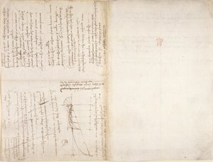 Arundel 263， f.226v， f.229 "阿伦德尔法典 "中的注释和图表（纸张上的钢笔和墨水） 作者 达芬奇（Leonardo da Vinci）