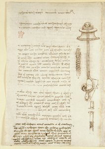 Arundel 263, f.24v 莱昂纳多研究潜水员呼吸器的笔记和草图（1508 年），选自 "Codex Arundel"（纸上钢笔和墨水）。 作者 达芬奇（Leonardo da Vinci）