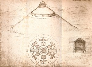 陵墓的设计，c1472-c1519 1883 作者 达芬奇（Leonardo da Vinci）