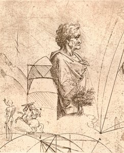 胸像和次要素描，c1472-c1519 1883 作者 达芬奇（Leonardo da Vinci）