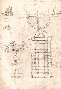 教堂图，c1472-c1519 1883 作者 达芬奇（Leonardo da Vinci）