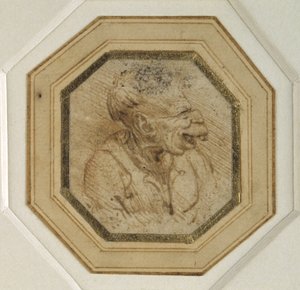 怪诞的头像（纸上笔墨 作者 达芬奇（Leonardo da Vinci）