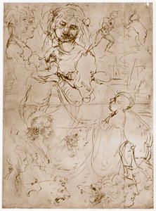 1478-1480年与孩子和圣约翰一起跪下的麦当娜 作者 达芬奇（Leonardo da Vinci）