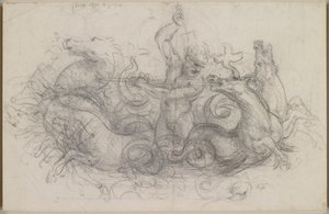 达芬奇 - 海神，约 1504-5 年 作者 达芬奇（Leonardo da Vinci）