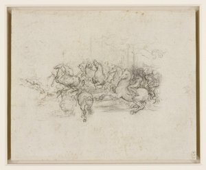 达芬奇 - RCIN 912339，骑兵队，约 1503-4 年 作者 达芬奇（Leonardo da Vinci）