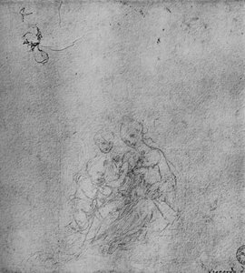 麦当娜和婴儿圣约翰与天使的孩子，c1475 1945年 作者 达芬奇（Leonardo da Vinci）