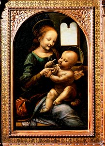 麦当娜着花，麦当娜·班耐瓦（Madonna Benois），1478年。 作者 达芬奇（Leonardo da Vinci）