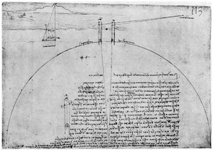 1954年15世纪末或16世纪初的测量地球表面的方法。 作者 达芬奇（Leonardo da Vinci）