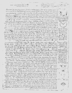 来自Codex Leicester的页面，1508-12 作者 达芬奇（Leonardo da Vinci）
