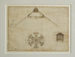 中央平面坟墓项目；立面 ... 作者 达芬奇（Leonardo da Vinci）