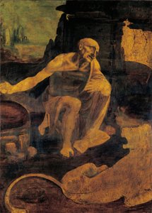 圣杰罗姆，c.1480-82（核桃油和蛋彩画） 作者 达芬奇（Leonardo da Vinci）