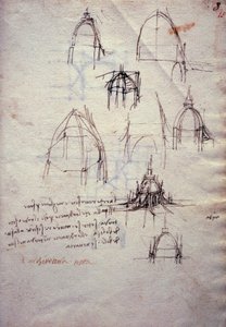 大教堂灯笼研究，出自《特里沃尔齐阿努斯法典 作者 达芬奇（Leonardo da Vinci）