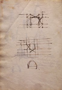 大教堂灯笼研究，出自《特里沃尔齐阿努斯法典 作者 达芬奇（Leonardo da Vinci）