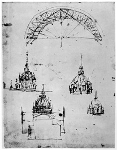 1954年15世纪后期，对米兰大教堂的中央穹顶进行研究。 作者 达芬奇（Leonardo da Vinci）