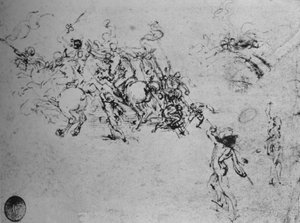 骑兵和步兵的研究，c1480，1945年 作者 达芬奇（Leonardo da Vinci）