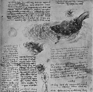 运动中水的形成研究，c1480，1945年 作者 达芬奇（Leonardo da Vinci）