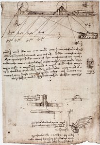 Leonard de Vinci (Leonardo da Vinci) (1452 - 1519) 研究海洋挖泥船。 用钢笔和墨水绘图。 作者 达芬奇（Leonardo da Vinci）