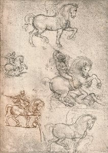 斯福尔扎纪念碑的研究，c1482-c1499 1883 作者 达芬奇（Leonardo da Vinci）
