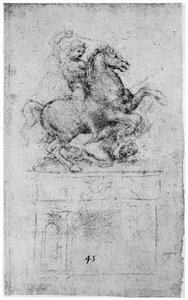 研究Trivulzio纪念碑，c1508，1954年 作者 达芬奇（Leonardo da Vinci）