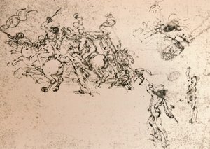 研究Anghiari战役的动画片，c1472-c1505 1883 作者 达芬奇（Leonardo da Vinci）