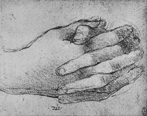扣手研究，c1480，1945年 作者 达芬奇（Leonardo da Vinci）