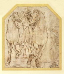 马和骑手的研究，c.1480（纸上金属点） 作者 达芬奇（Leonardo da Vinci）