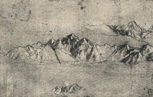 山脉研究，c1480，1945年 作者 达芬奇（Leonardo da Vinci）