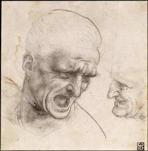 《两个勇士》研究安吉亚里战役，1504-05年 作者 达芬奇（Leonardo da Vinci）