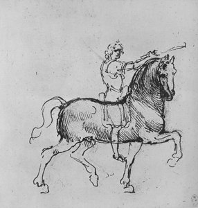 《研究骑兵》，c1480，1945年 作者 达芬奇（Leonardo da Vinci）