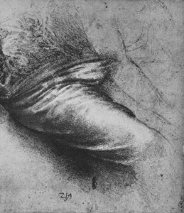 右边坐着的人的窗帘的研究，c1480 1945年 作者 达芬奇（Leonardo da Vinci）