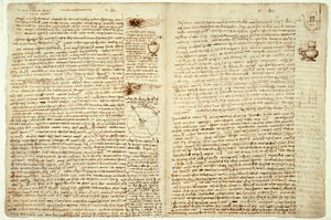 《食典锤》，第124-127页，1508-12 作者 达芬奇（Leonardo da Vinci）