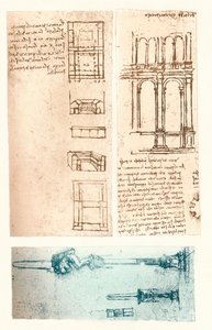 三幅建筑图，c1472-c1519 1883 作者 达芬奇（Leonardo da Vinci）