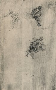 两个坐着的裸体和一个女人洗，c1480 1945年 作者 达芬奇（Leonardo da Vinci）