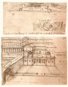 两张城镇规划图，c1472-c1519 1883 作者 达芬奇（Leonardo da Vinci）