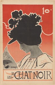 《Le Chat Noir》杂志的海报 Lire Le Chat Noir（物体上的标题） 作者 Bourgerie 和 Cie。
