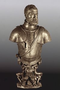 神圣罗马皇帝查理五世（1500-58）（青铜）的肖像半身像