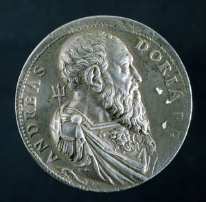 Andrea Doria的肖像奖章（1466-1560）（正面），c.1541（银色）（反向见122338）