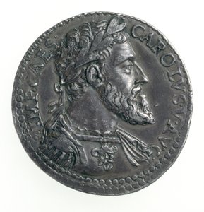 查理五世（1500-58）米兰公爵，由Dye刻，1535-56（正面）（银色）（反向看168055）