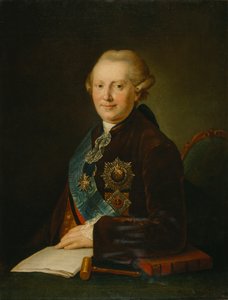 亚历山大-阿列克谢耶维奇-维亚泽姆斯基王子的肖像 1727-1793年，1780年代 作者 列昂蒂·谢苗诺维奇·米罗波尔斯基
