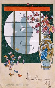 为《蝴蝶夫人》在布雷西亚的首演制作的明信片 作者 利奥波多·梅特里科维奇